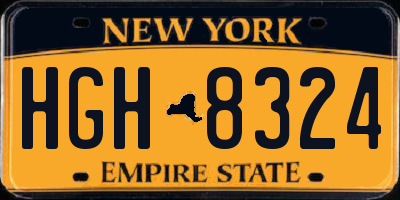 NY license plate HGH8324