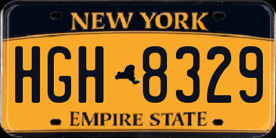 NY license plate HGH8329
