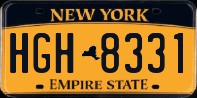 NY license plate HGH8331
