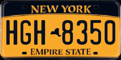 NY license plate HGH8350