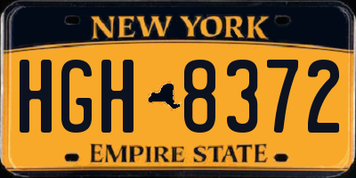 NY license plate HGH8372