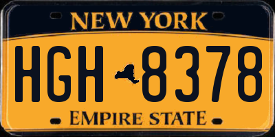 NY license plate HGH8378