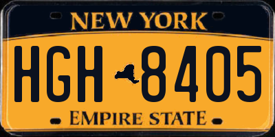 NY license plate HGH8405