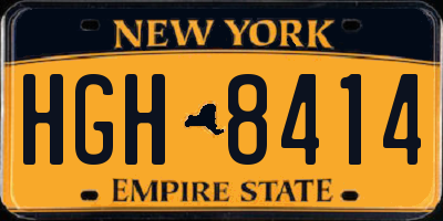 NY license plate HGH8414