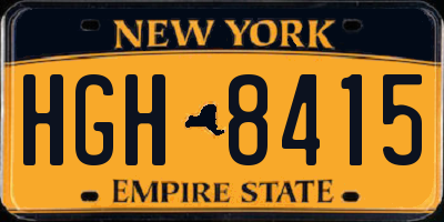 NY license plate HGH8415
