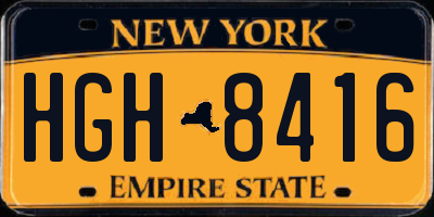NY license plate HGH8416