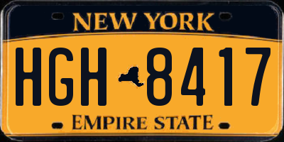 NY license plate HGH8417