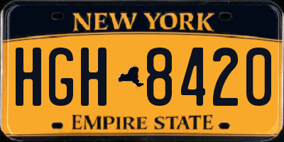 NY license plate HGH8420