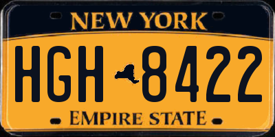 NY license plate HGH8422