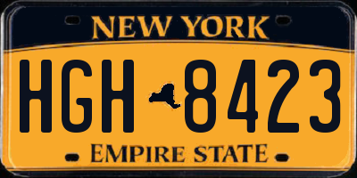 NY license plate HGH8423