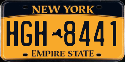 NY license plate HGH8441