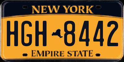 NY license plate HGH8442