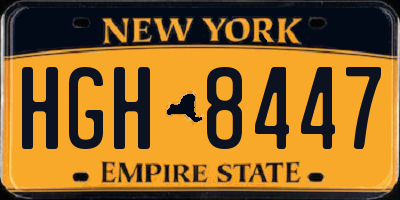 NY license plate HGH8447