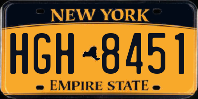 NY license plate HGH8451
