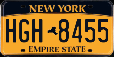 NY license plate HGH8455