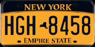 NY license plate HGH8458