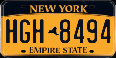 NY license plate HGH8494