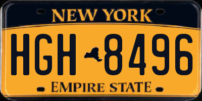 NY license plate HGH8496