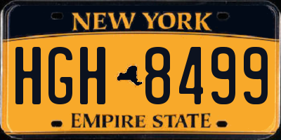 NY license plate HGH8499