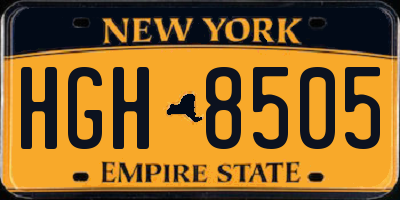 NY license plate HGH8505