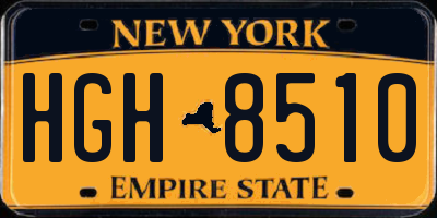 NY license plate HGH8510