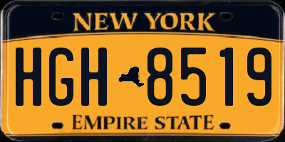 NY license plate HGH8519