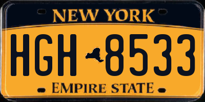 NY license plate HGH8533