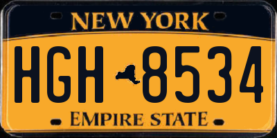 NY license plate HGH8534