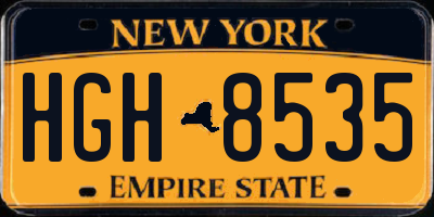 NY license plate HGH8535