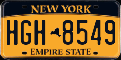 NY license plate HGH8549