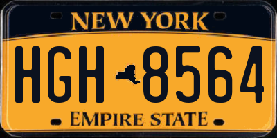 NY license plate HGH8564