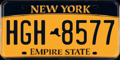 NY license plate HGH8577