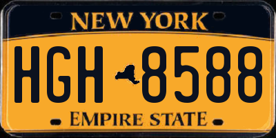 NY license plate HGH8588