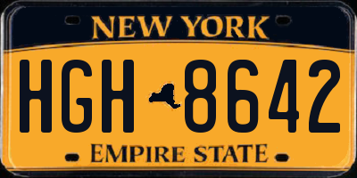 NY license plate HGH8642
