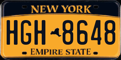 NY license plate HGH8648