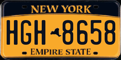 NY license plate HGH8658