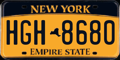NY license plate HGH8680