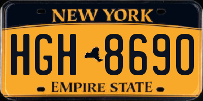 NY license plate HGH8690