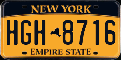 NY license plate HGH8716