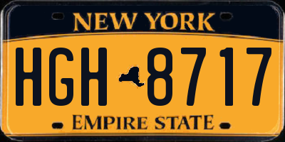 NY license plate HGH8717