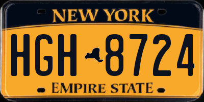 NY license plate HGH8724