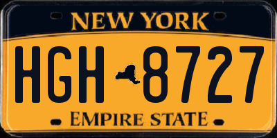 NY license plate HGH8727