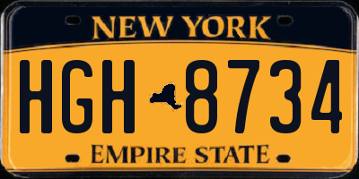 NY license plate HGH8734