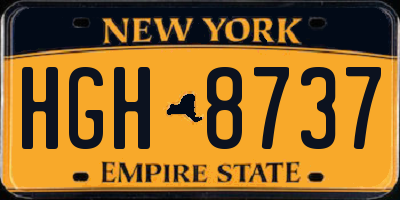 NY license plate HGH8737