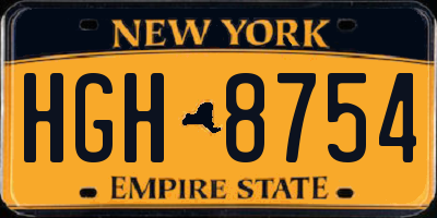 NY license plate HGH8754