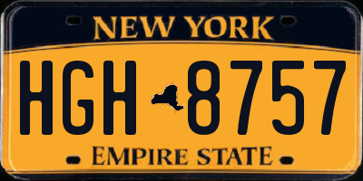NY license plate HGH8757