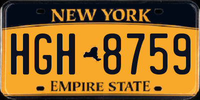 NY license plate HGH8759