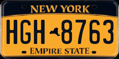 NY license plate HGH8763