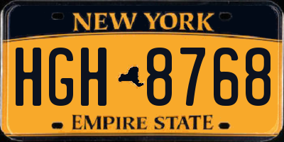 NY license plate HGH8768