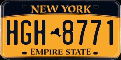 NY license plate HGH8771